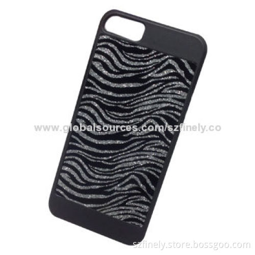 Glitter PC case for iPhone 5/5S, sticker glitter sheet on the surface groove, shiny and fashionable